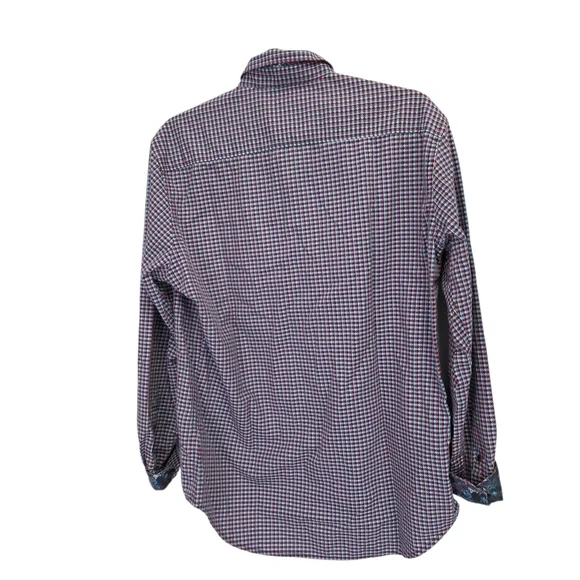 Robert Graham Sputnik 3D-Check Jacquard Classic Fit Flip Cuff Shirt Size Medium - Picture 2 of 10